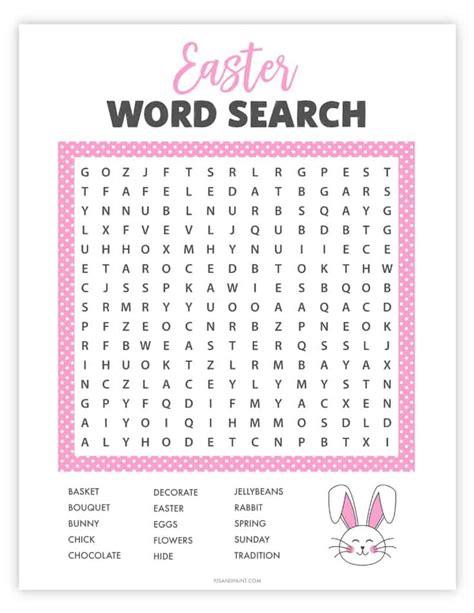 Easter Word Search Free Printable Game Easter Printables Free Fun