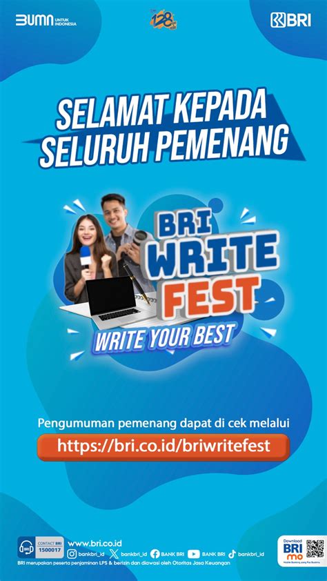 Pengumuman Ini Pemenang Bri Write Fest Keuangan News