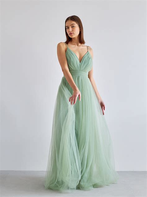 Light Green Tulle Dress Polina Glash