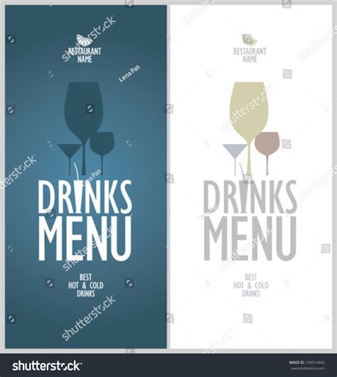 Drinks Menu Cards Design Template Stock Vector Illustration 144514445 Shutterstock