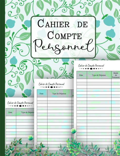 Amazon Fr Cahier De Compte Personnel Carnet De Budget Familial Pour