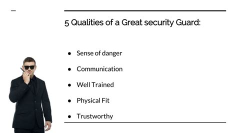 PPT 5 Qualities Of A Great Security Guard PowerPoint Presentation