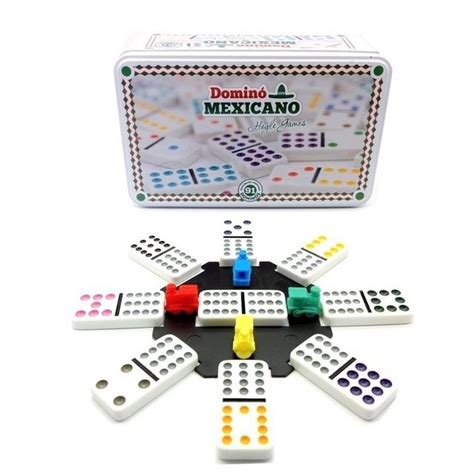 Dominó Mexicano 91 Peças - Jogo De Dominó profissional Mexicano 91 Peças de pedra na Lata Completo ...