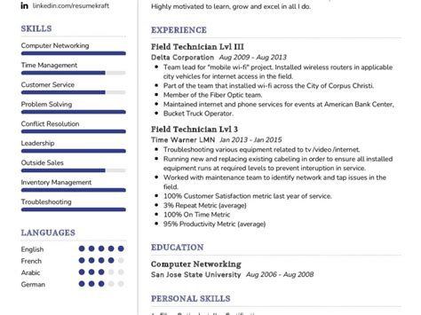 Field Technician Resume Template in 2025 - ResumeKraft