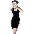 SINGUYUN Chinese Cheongsam Lingerie Retro Print Dress Sexy Anime Cosplay Costume For Women Qipao