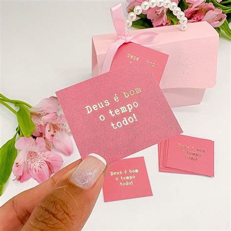 un Mini Cartão Hot Stamping Deus é Bom Coleção Bíblica Luli Paper