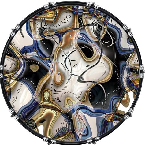 20 Custom Bass Kick Drum Front Head Graphic Graphical Time Distorted Ebay