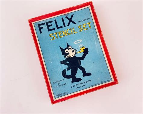 Vintage/antique Felix the Cat Stencil Set Spear's Games - Etsy