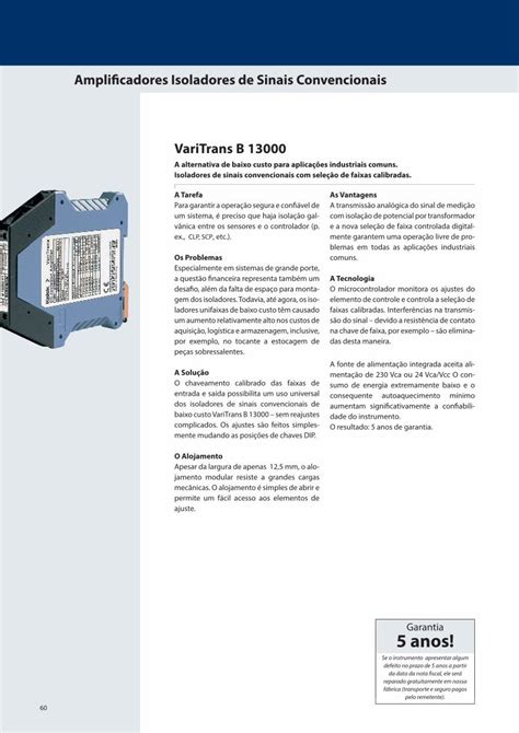 Pdf Amplificadores Isoladores De Sinais Convencionais Varitrans B