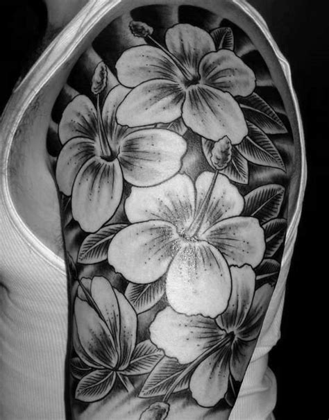 80 Hibiskus Tattoo Designs für Männer – Blumen-Tinte-Ideen - Mann Stil | Tattoo | Men flower ...