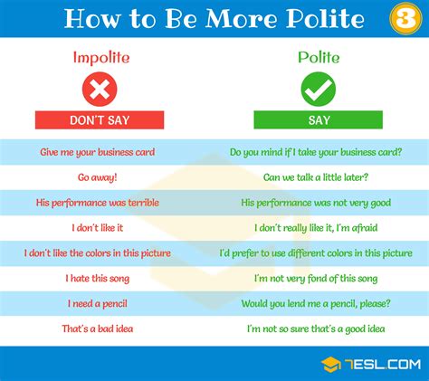 How To Be Polite Useful Phrases For Speaking Polite English 7ESL