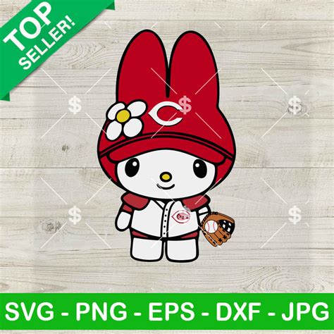 My Melody Cincinnati Reds Baseball Svg My Melody Baseball Fan Svg