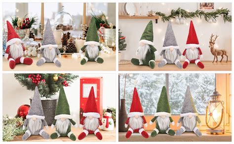 Qivange Pcs Christmas Gnomes Set Gonks Christmas Decorations Indoor