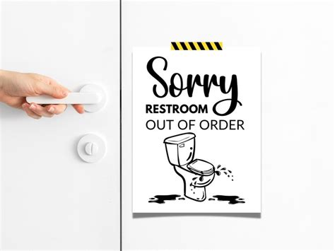 Toilet Out Of Order Sign Printable Restroom Out Of Service Sign