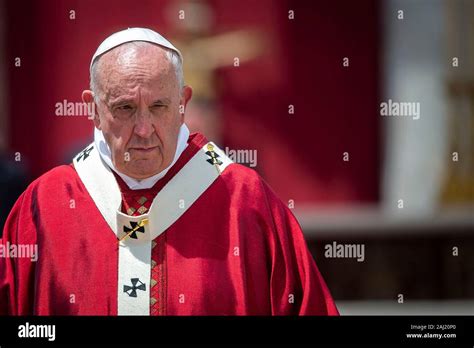 Pope Francis Walking At The End Of The Pentecost Holy Mass In St Peter