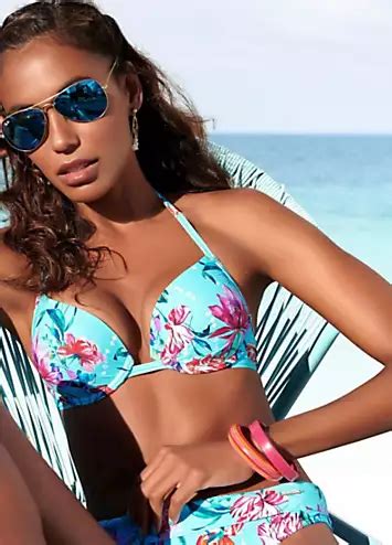 Sunseeker Floral Print Push Up Bikini Top Look Again