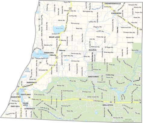 Manistee County Map Michigan Us County Maps