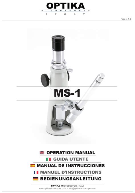 Optika Microscopes Ms 1 Operation Manual Pdf Download Manualslib