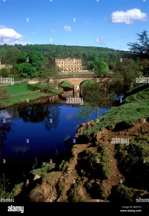 England Derbyshire Chatsworth House View Of The House Showing The