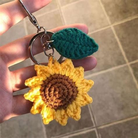 Sunflower Crochet Keychain Amigurumi Sunflower Key Etsy Artofit