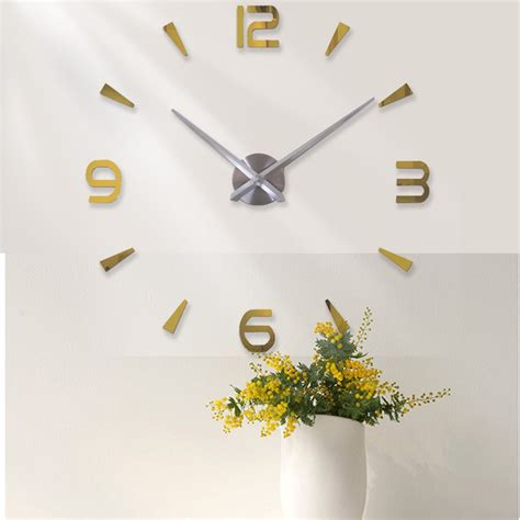 2018 Reloj De Pared Grande DIY Acrylic EVR Metal Espejo Reloj De