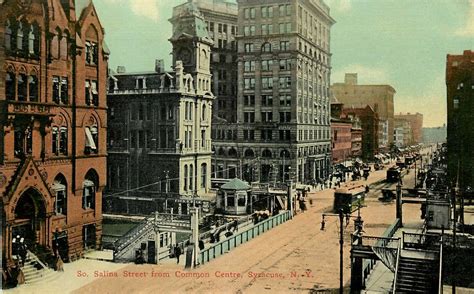 Vintage Postcard S Salina Street From Common Centre Syracuse NY