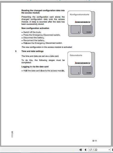 Jungheinrich Forklift ISM Operating Instructions Auto Repair Manual