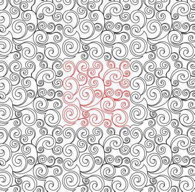 Whirling Swirls 1 DIGITAL Longarm Quilting Pantograph Design By Deb