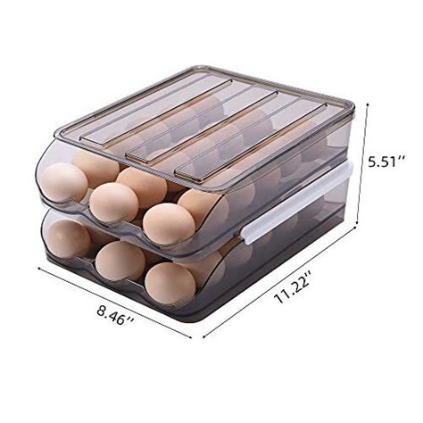 Egg Storage Container Auto Scrolling Egg Holder For Refrigerator Egg