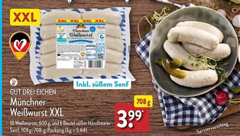 Gut Drei Eichen M Nchner Wei Wurst Xxl Angebot Bei Aldi Nord