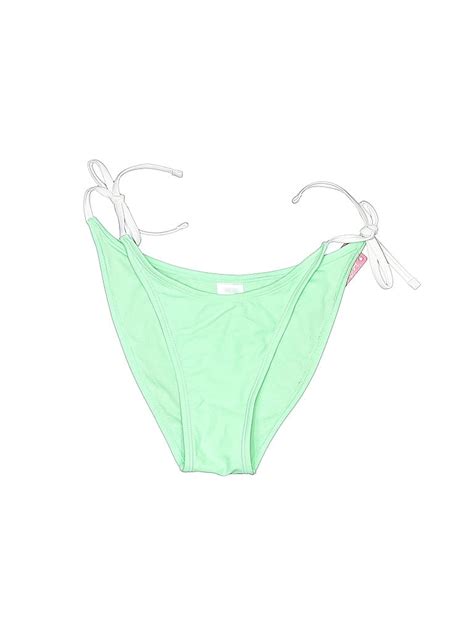 Xhilaration 100 Recycled Plastic Solid Green Swimsuit Bottoms Size M