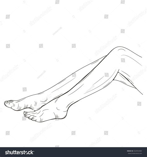 Nude Female Legs Vector Sketch Illustration Image Vectorielle De Hot