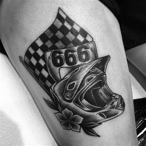 40 Checkered Flag Tattoo Ideas For Men - Racing Designs