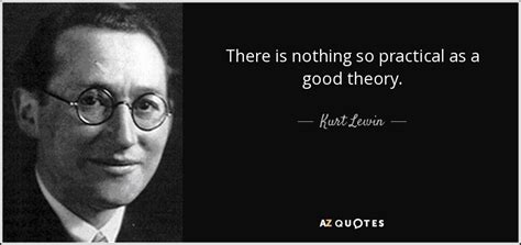 Kurt Lewin quote: There is nothing so practical as a good theory.