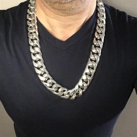 Big Cuban Link Chain X 25 Mm Wide 925 Solid Sterling Silver Heavy