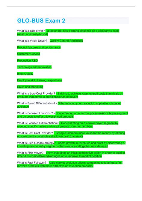 Globus Exam Chapter Completed Globus Exam Glo Bus Quiz