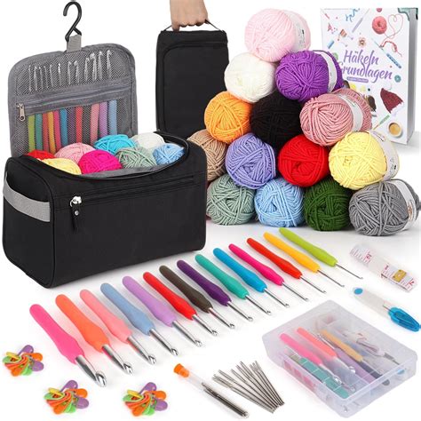 Coopay Pi Ces Kit Crochet Debutant Complet Kits De Crochet Portable