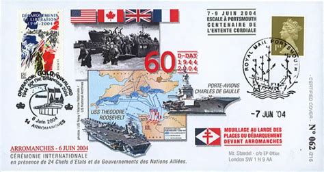 FDC 60 YEARS D DAY GOLD BEACH OVERLORD Aircraft Carrier DE GAULLE