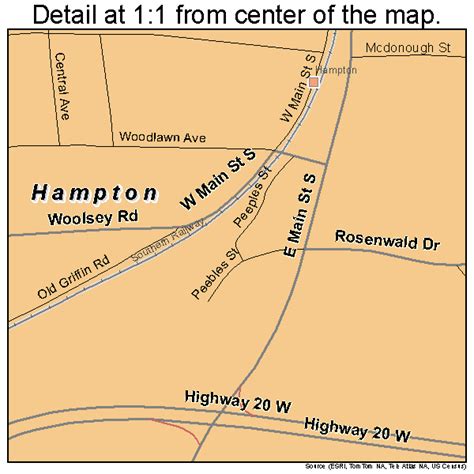 Hampton Georgia Street Map 1336276