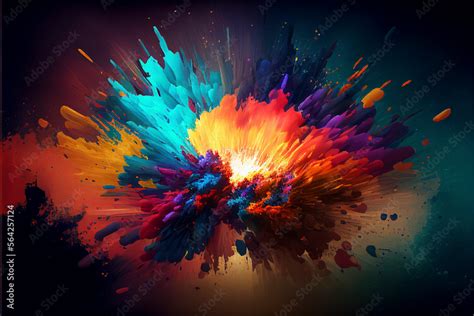 Color explosion - Abstract oil painting - Generative Ai Stock ...