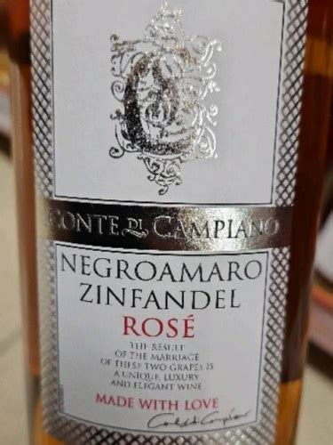 Conte Di Campiano Negroamaro Zinfandel Ros Vivino Us