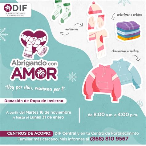 Invita DIF Matamoros a sumarse a la Campaña Abrigando Con Amor en