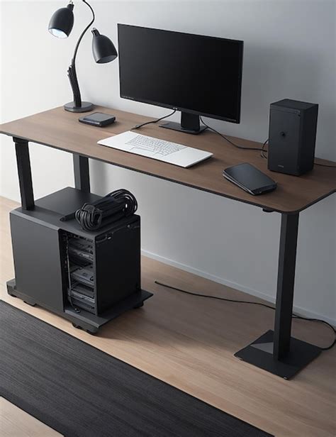 Premium Ai Image A Futuristic Pc Table Where Minimalist Elegance