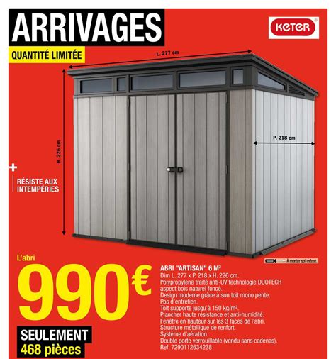 Promo Abri artisan 6 M² Keter chez Brico Dépôt iCatalogue fr