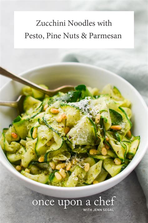 Zucchini Noodles With Pesto Pine Nuts