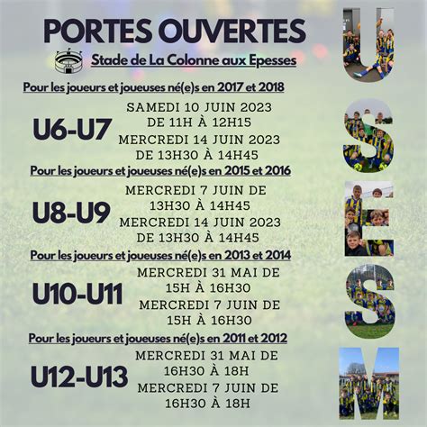 Actualit Porte Ouverte Usesm Club Football Union Sportive Les