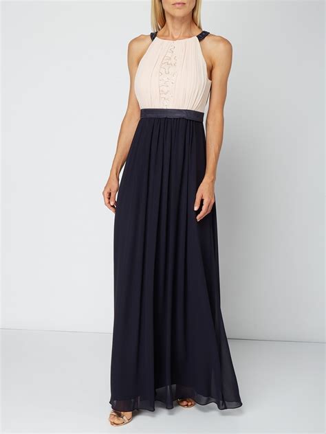 Jake S Cocktail Two Tone Abendkleid Aus Chiffon Marine Melange Online