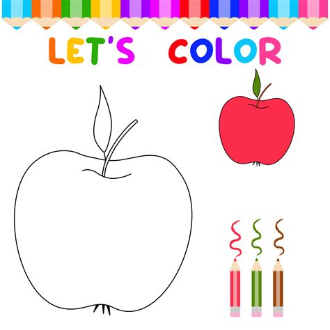 Libro Para Colorear Con Una Manzana Un Juego De Rompecabezas Para La