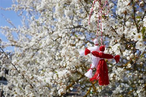 Premium Photo Bulgarian Traditional Spring Decor Martenitsa On The