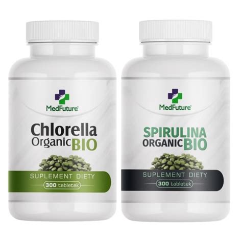 Chlorella Spirulina Organic Zestaw Tabletek Mikroalgi Na